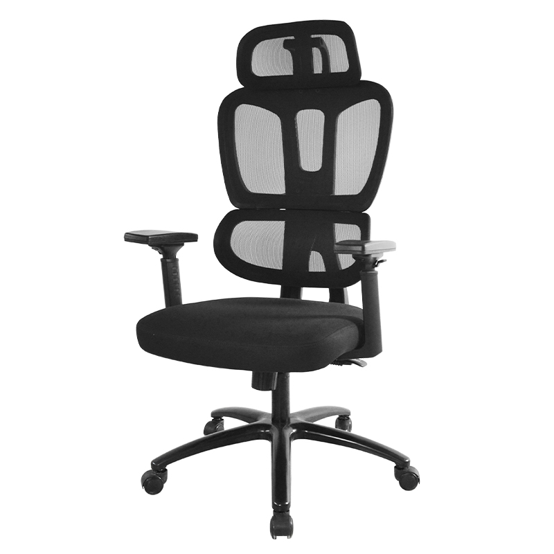 Silla ergonómica de secretaria con respaldo alto y reposabrazos 3D (W-9110)