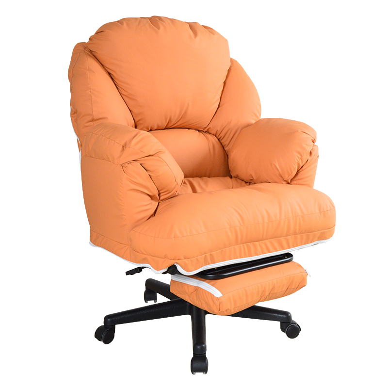 Hogar Nórdico Cómodo Suave Computadora Grande Pu Sillón reclinable de cuero Silla de escritorio de estudio Sofá perezoso con reposapiés para sala de estar (GY-108)