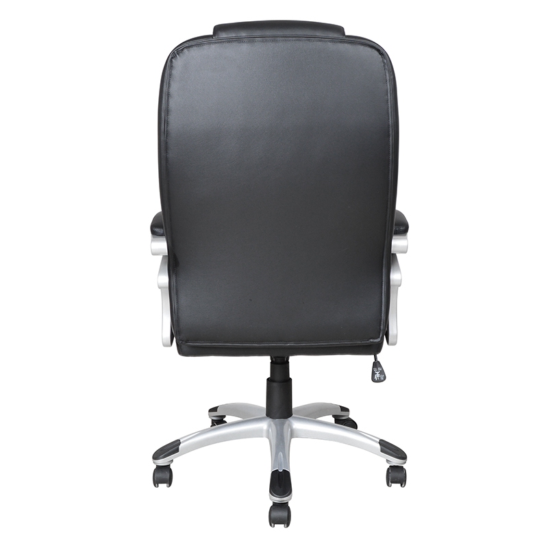 Asiento de oficina ejecutivo con reposabrazos y almohadilla fija con respaldo alto negro (Y-2825)