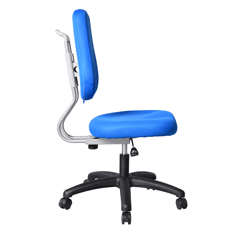 Silla de trabajo para personal sin brazos de tela azul con base de nailon （M-6122)