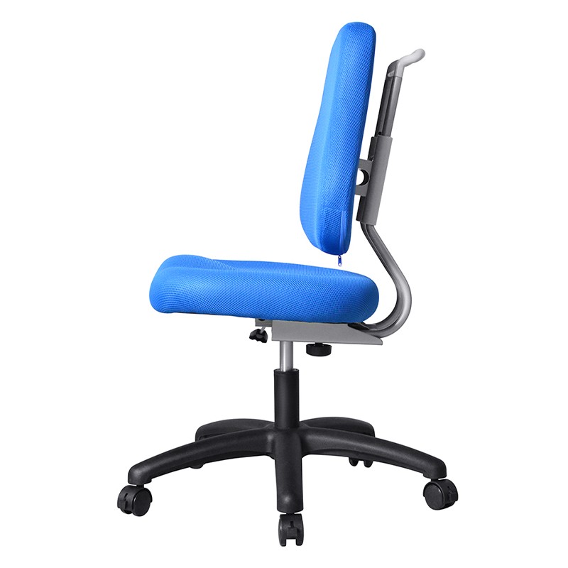 Silla de trabajo para personal sin brazos de tela azul con base de nailon （M-6122)