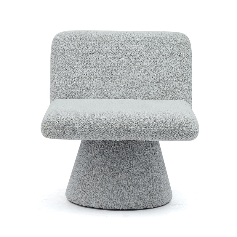 Sillón giratorio tapizado en gris moderno, sillón decorativo de tela para sala de estar, sofá individual (GY-642)