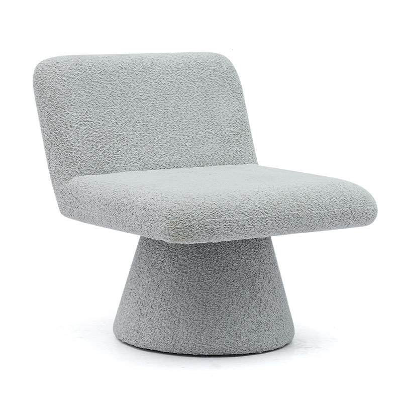 Sillón giratorio tapizado en gris moderno, sillón decorativo de tela para sala de estar, sofá individual (GY-642)