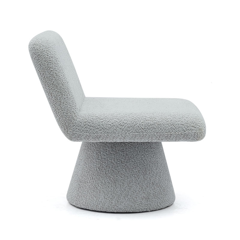 Sillón giratorio tapizado en gris moderno, sillón decorativo de tela para sala de estar, sofá individual (GY-642)