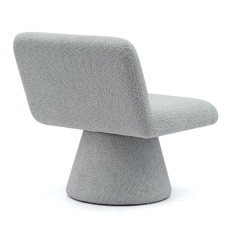 Sillón giratorio tapizado en gris moderno, sillón decorativo de tela para sala de estar, sofá individual (GY-642)