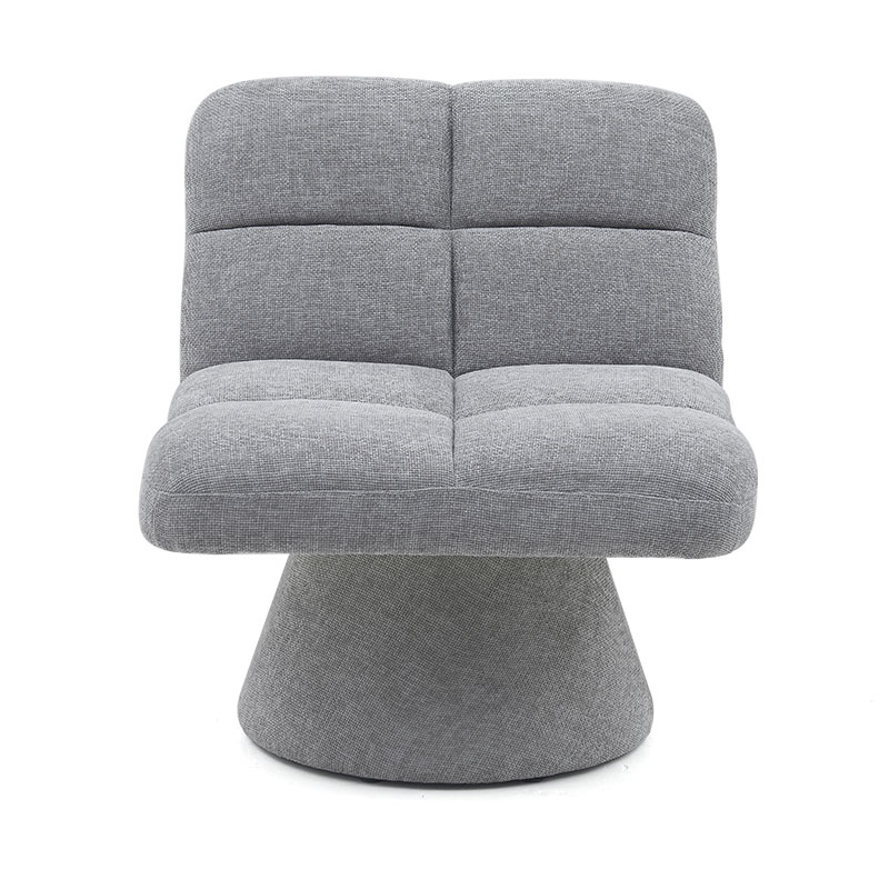 Hogar contemporáneo nórdico único tela sin brazos cojín suave sofá giratorio sillas para sala de estar con base giratoria (GY-643)