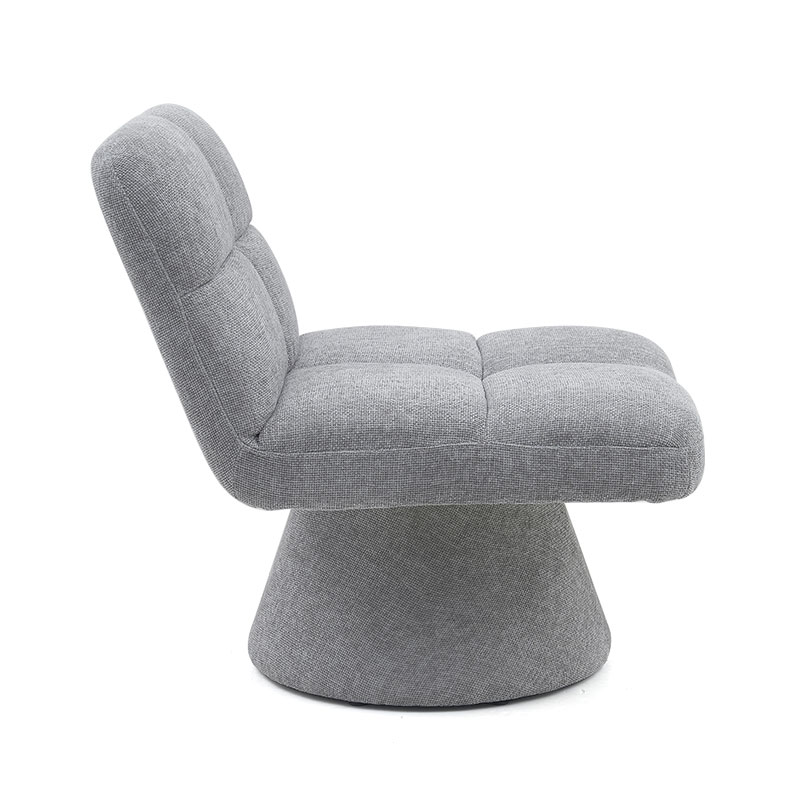 Hogar contemporáneo nórdico único tela sin brazos cojín suave sofá giratorio sillas para sala de estar con base giratoria (GY-643)