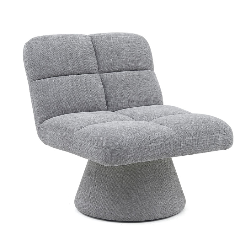 Hogar contemporáneo nórdico único tela sin brazos cojín suave sofá giratorio sillas para sala de estar con base giratoria (GY-643)