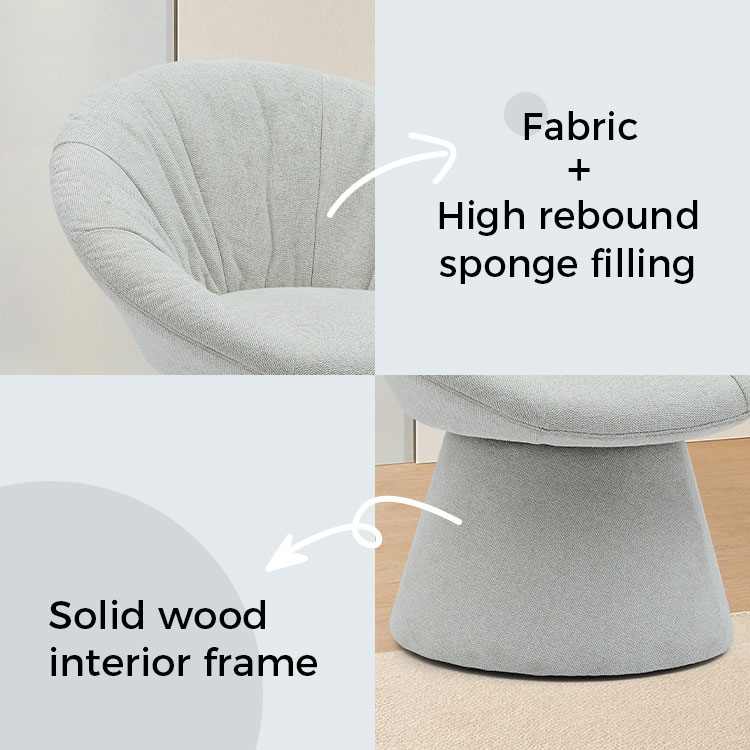Silla de comedor giratoria italiana sencilla y elegante, sillón de Base redonda, silla de ocio para sala de estar y Hotel (GY-644)