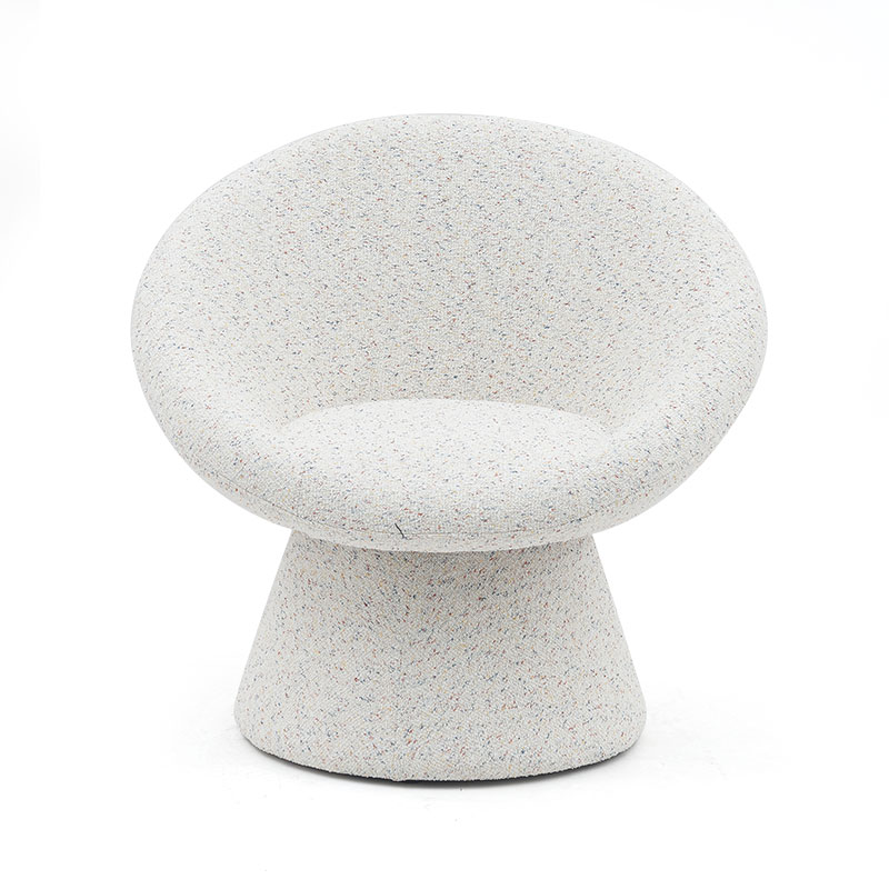 Silla de salón de forma redonda perezosa de tela blanca nórdica, sofá de una plaza, sillones decorativos con respaldo (GY-645)