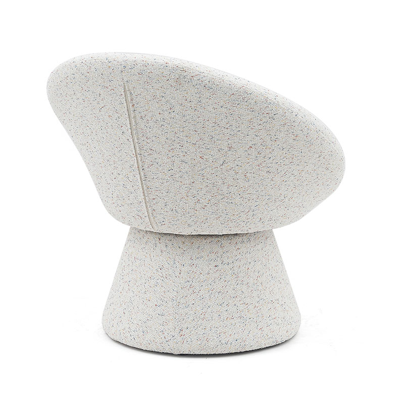 Silla de salón de forma redonda perezosa de tela blanca nórdica, sofá de una plaza, sillones decorativos con respaldo (GY-645)