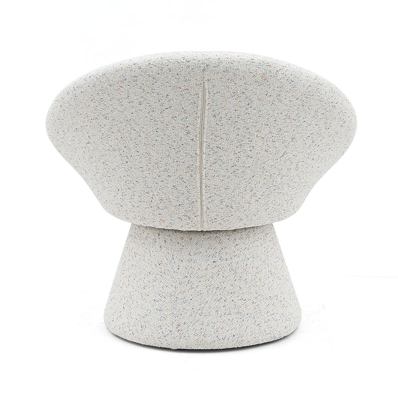 Silla de salón de forma redonda perezosa de tela blanca nórdica, sofá de una plaza, sillones decorativos con respaldo (GY-645)
