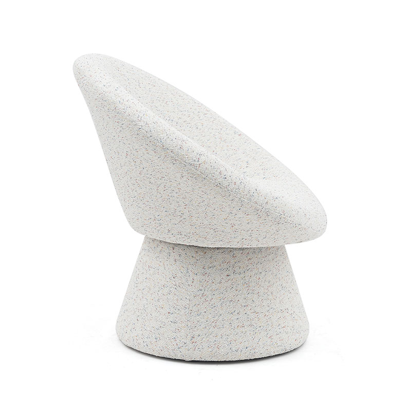 Silla de salón de forma redonda perezosa de tela blanca nórdica, sofá de una plaza, sillones decorativos con respaldo (GY-645)