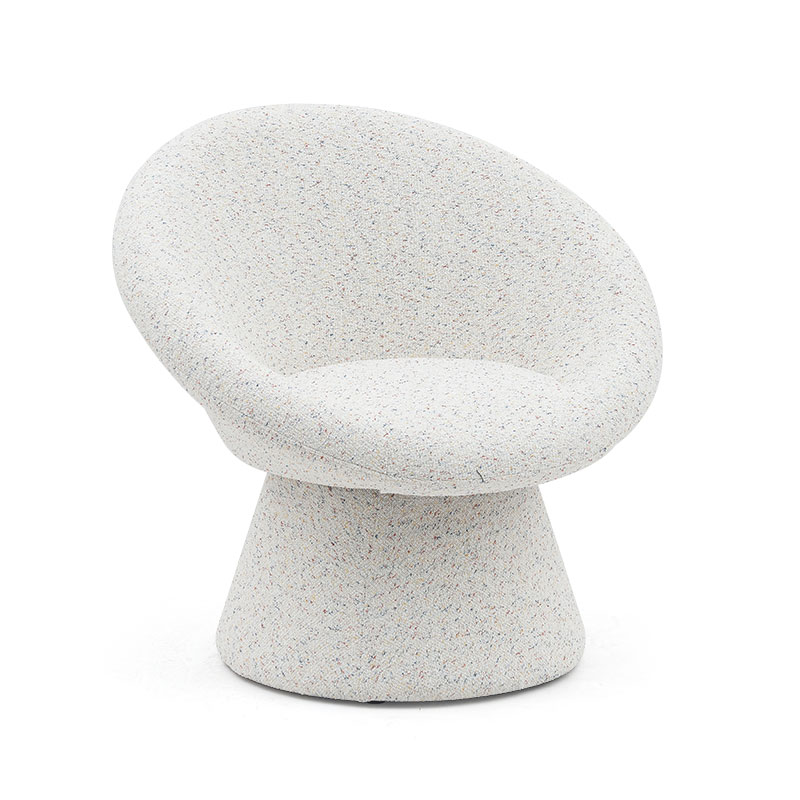 Silla de salón de forma redonda perezosa de tela blanca nórdica, sofá de una plaza, sillones decorativos con respaldo (GY-645)