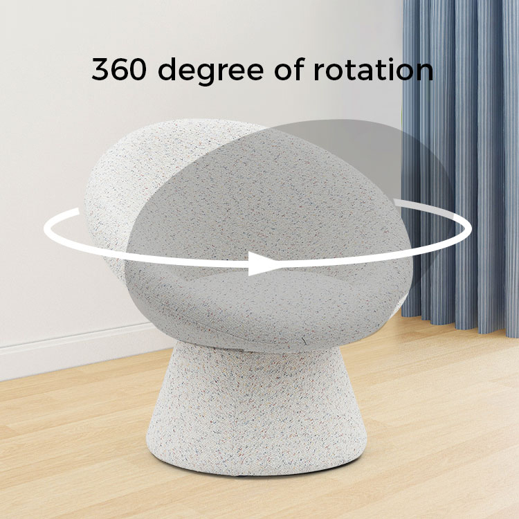 Silla de salón de forma redonda perezosa de tela blanca nórdica, sofá de una plaza, sillones decorativos con respaldo (GY-645)