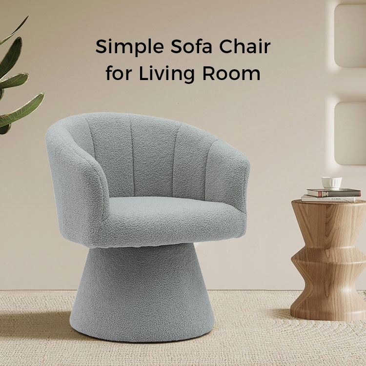 Gris estilo de ocio interior cómodo cojín de asiento grueso giratorio Hotel Accent Chaise Lounge sillón para sala de estar (GY-646)