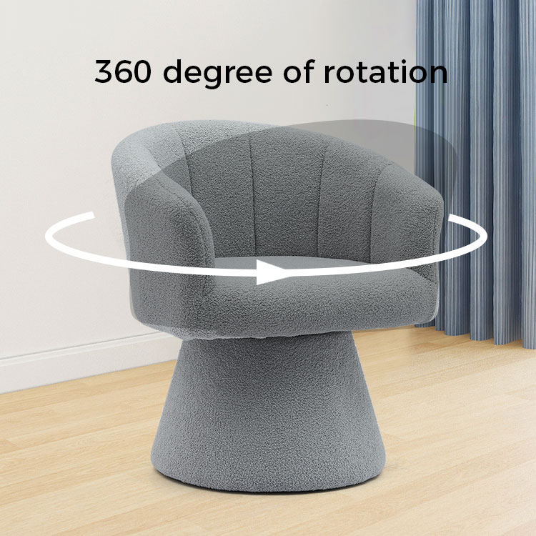 Gris estilo de ocio interior cómodo cojín de asiento grueso giratorio Hotel Accent Chaise Lounge sillón para sala de estar (GY-646)