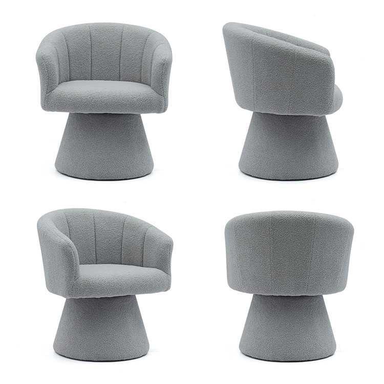 Gris estilo de ocio interior cómodo cojín de asiento grueso giratorio Hotel Accent Chaise Lounge sillón para sala de estar (GY-646)