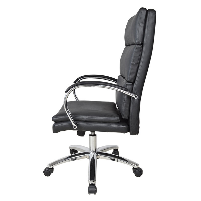 Silla de oficina ejecutiva con reposabrazos y respaldo alto cromado (M-6114)