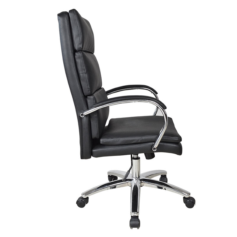 Silla de oficina ejecutiva con reposabrazos y respaldo alto cromado (M-6114)