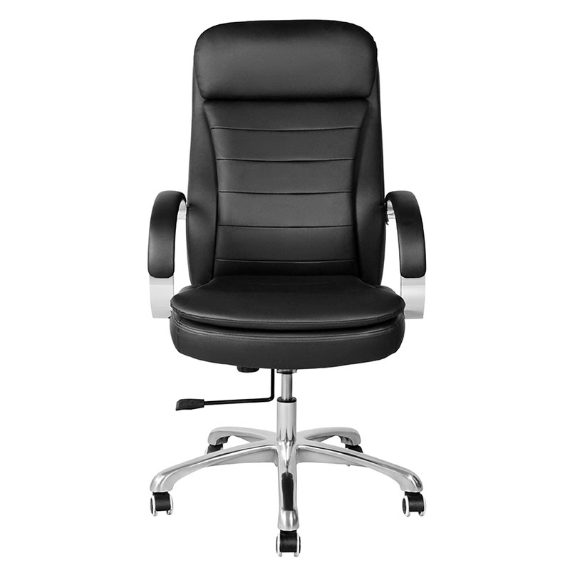 Silla de oficina ejecutiva giratoria de PU con respaldo alto y reposabrazos cromados (M-6115)