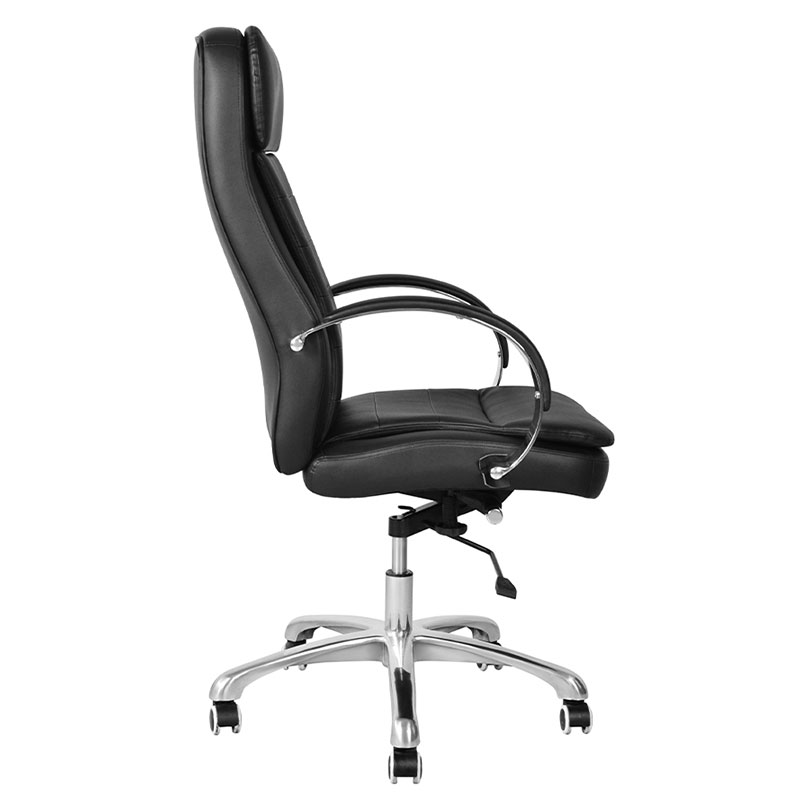 Silla de oficina ejecutiva giratoria de PU con respaldo alto y reposabrazos cromados (M-6115)