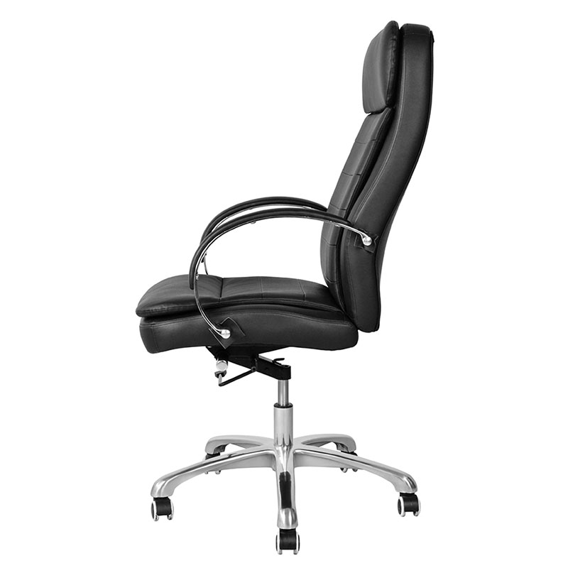 Silla de oficina ejecutiva giratoria de PU con respaldo alto y reposabrazos cromados (M-6115)