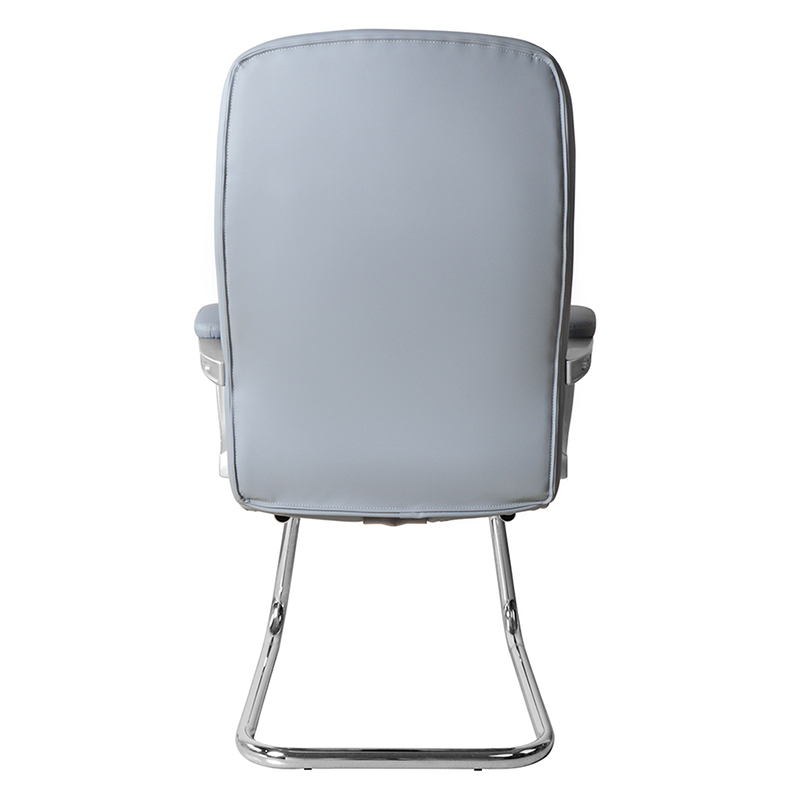 Silla moderna para conferencias de cuero con respaldo alto y base cromada fija (M-6124)