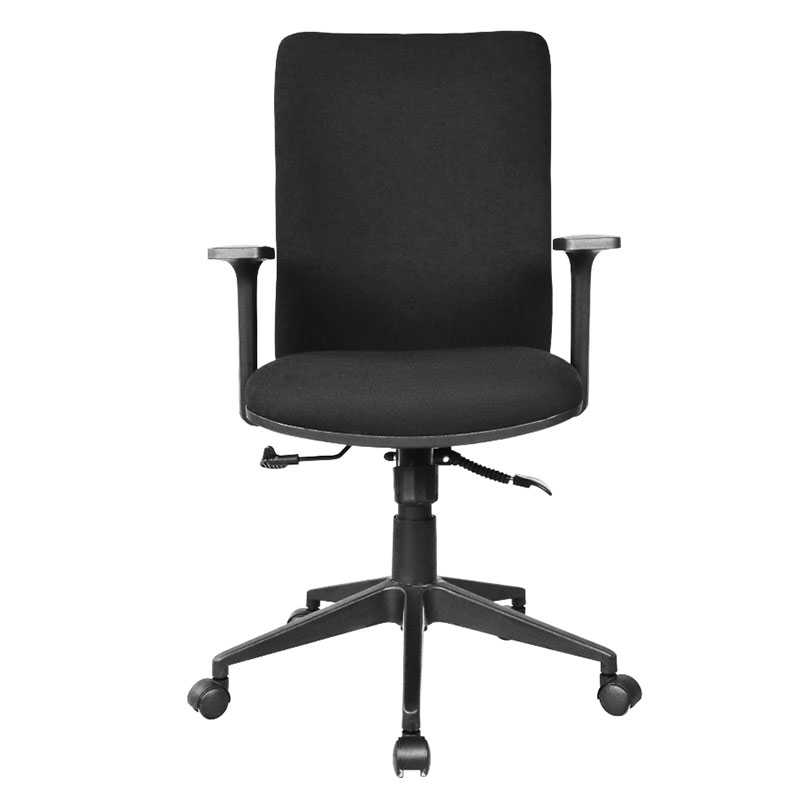 Silla de trabajo para personal con reposabrazos de PP con respaldo medio de tela (M-6127)