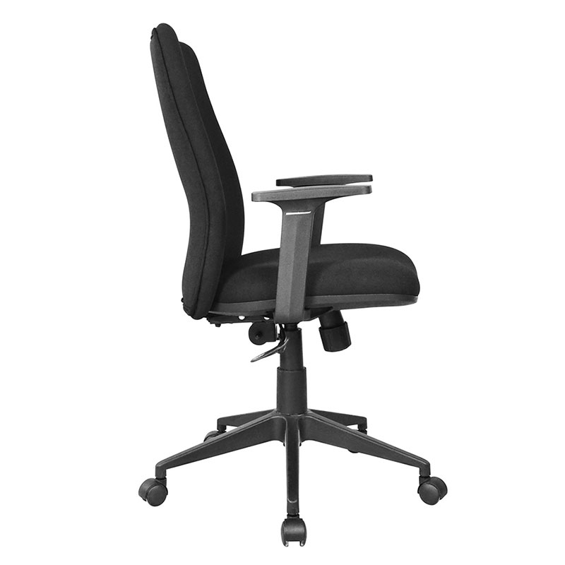 Silla de trabajo para personal con reposabrazos de PP con respaldo medio de tela (M-6127)