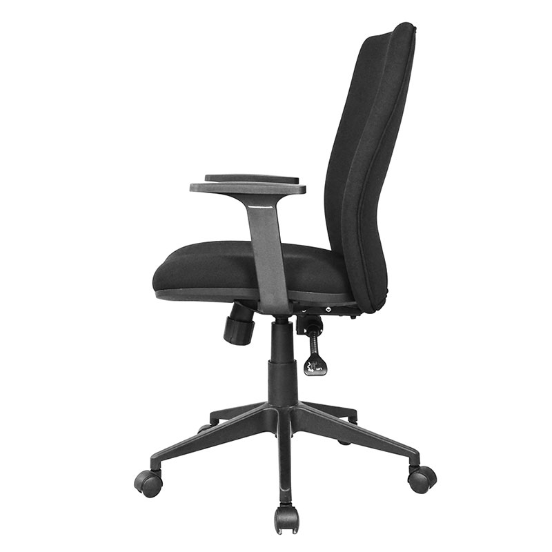 Silla de trabajo para personal con reposabrazos de PP con respaldo medio de tela (M-6127)