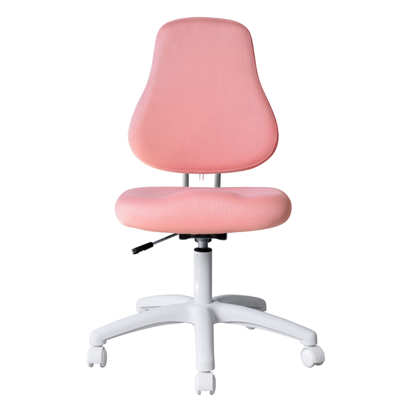 Silla de trabajo para personal sin brazos de tela rosa con base de nailon （M-6122)