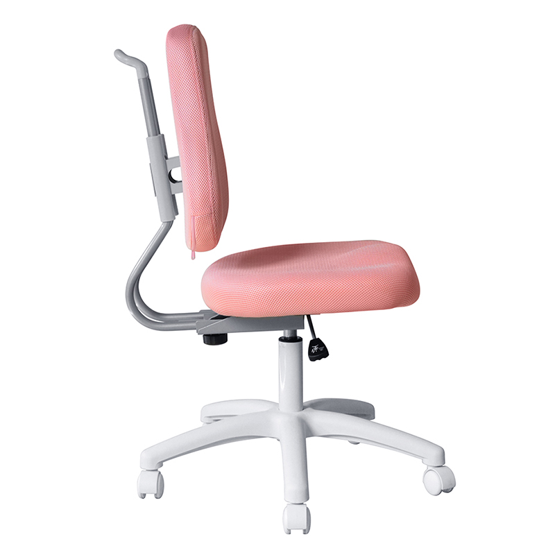 Silla de trabajo para personal sin brazos de tela rosa con base de nailon （M-6122)