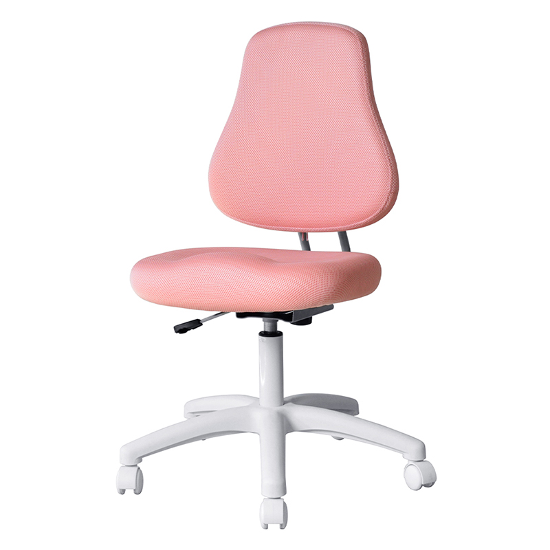 Silla de trabajo para personal sin brazos de tela rosa con base de nailon （M-6122)