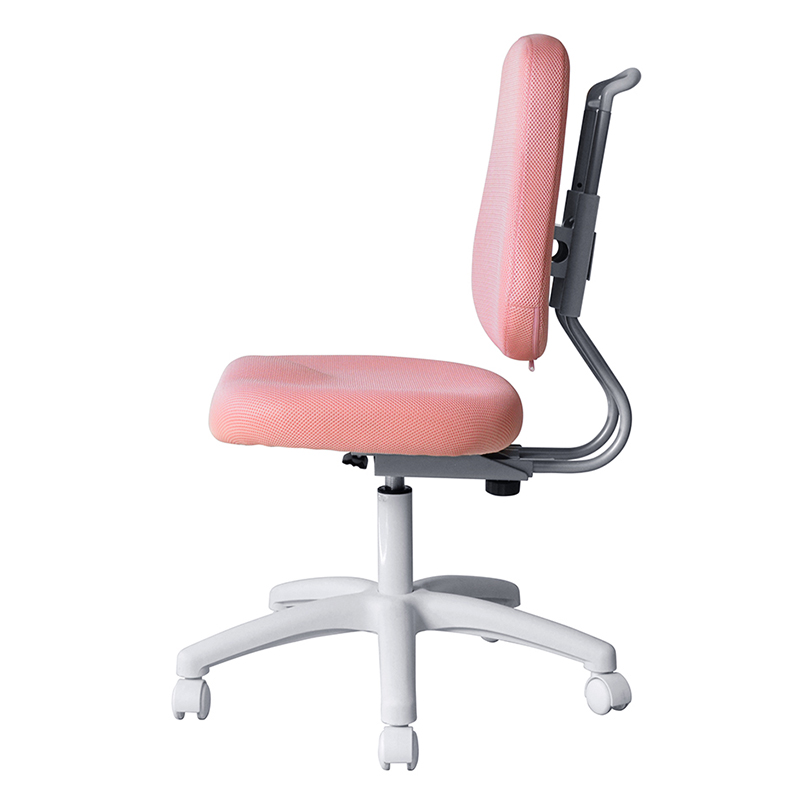 Silla de trabajo para personal sin brazos de tela rosa con base de nailon （M-6122)