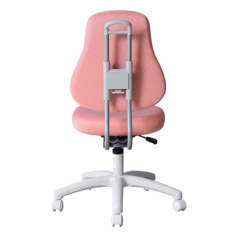 Silla de trabajo para personal sin brazos de tela rosa con base de nailon （M-6122)
