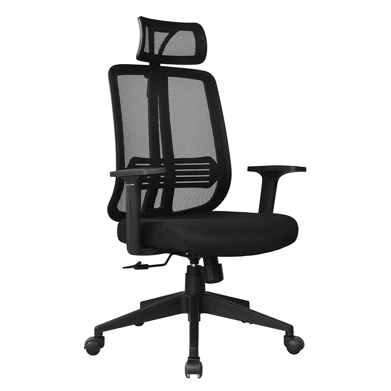 Silla de malla con respaldo alto y reposabrazos de PP (Y-1767)