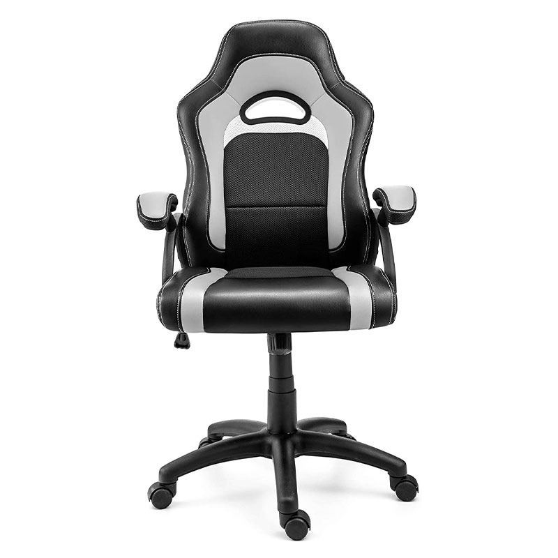 Sillón de sala de estar de tela moderna con reposacabezas ajustable giratorio, elevador, Material de acero metálico Pu para juegos y computación (Y-2647)