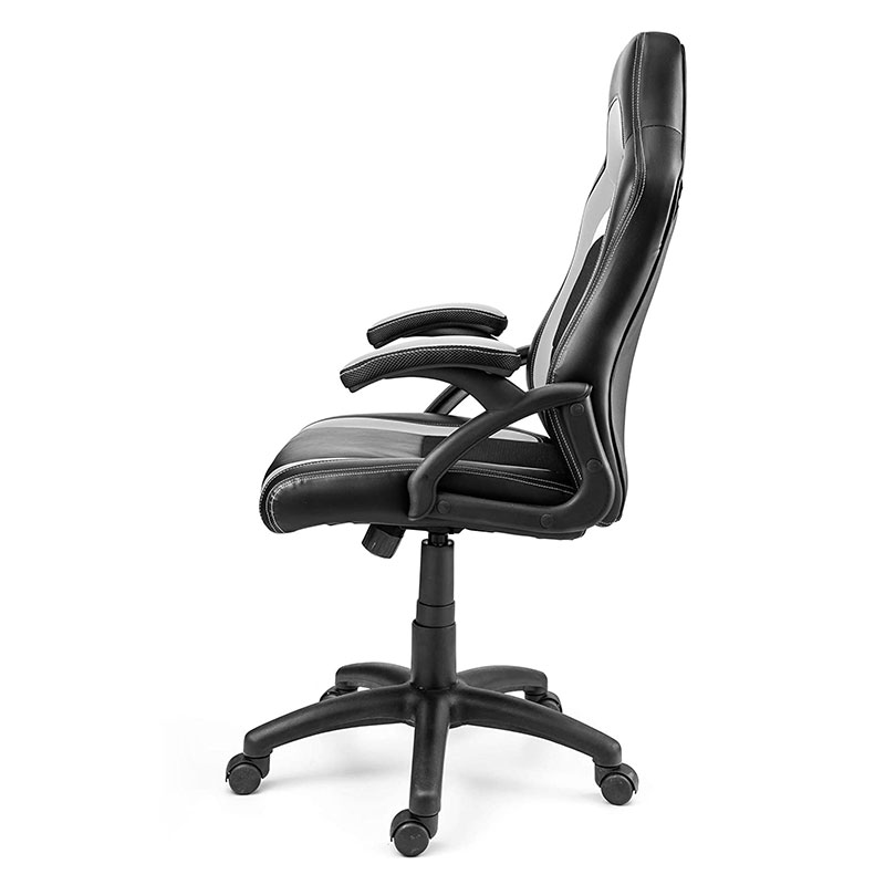 Sillón de sala de estar de tela moderna con reposacabezas ajustable giratorio, elevador, Material de acero metálico Pu para juegos y computación (Y-2647)