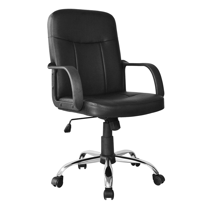 Silla de oficina con reposabrazos de PP con respaldo medio y base cromada (Y-2744)