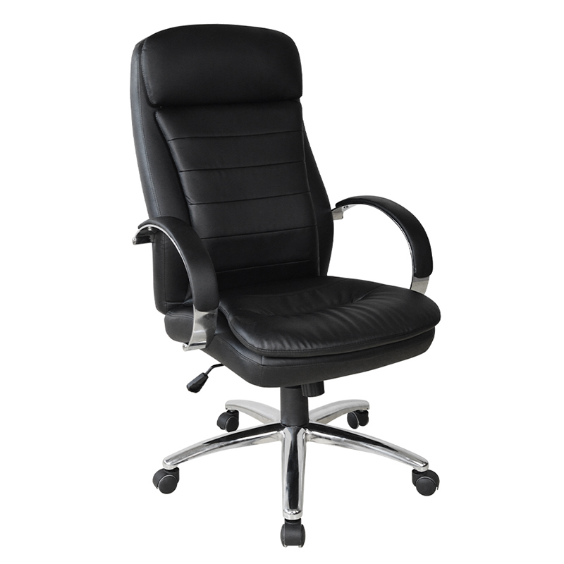 Silla de oficina ejecutiva con reposabrazos y respaldo alto cromado (Y-2820)