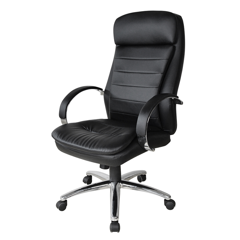 Silla de oficina ejecutiva con reposabrazos y respaldo alto cromado (Y-2820)