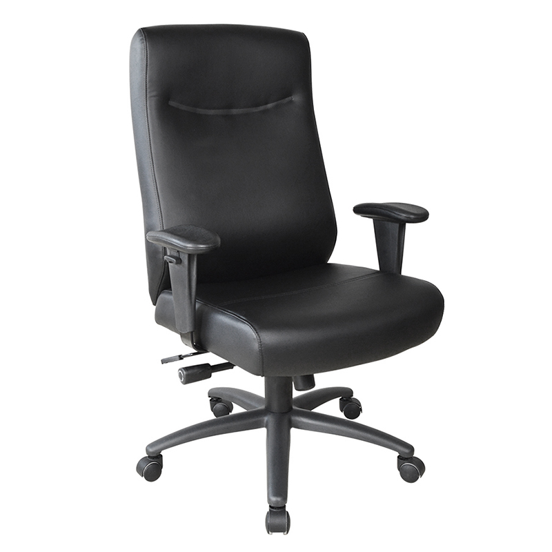 Silla de oficina ejecutiva con reposabrazos ajustable y respaldo alto de PU (Y-2821)