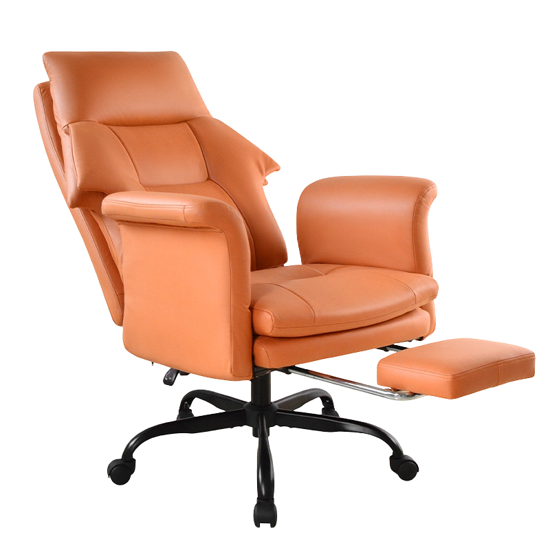 Silla de oficina Boss con reposabrazos y almohadilla volteada hacia afuera con respaldo alto y reposapiés (M-6145)