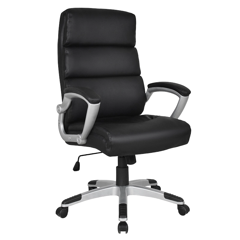 Silla de oficina Boss con reposabrazos acolchado y pintura con respaldo alto negro (Y-2725)