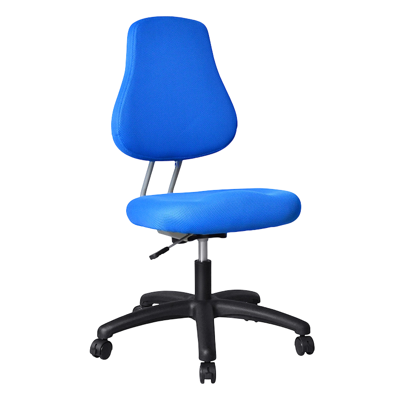 Silla de trabajo para personal sin brazos de tela azul con base de nailon （M-6122)