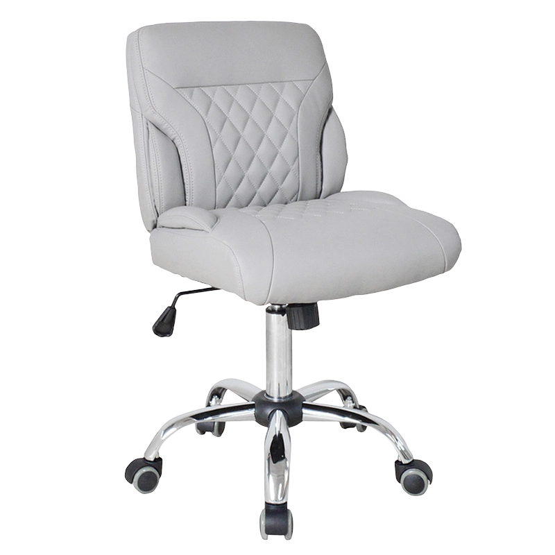 Silla de peluquería giratoria sin brazos simple ajustable en altura gris (GY-2133)