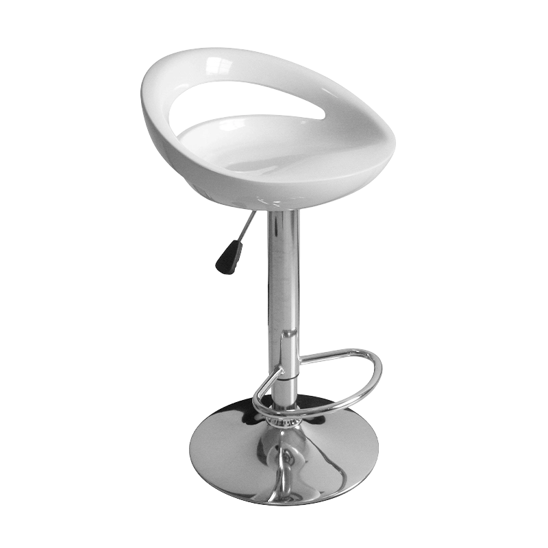 Plástico ABS blanco con respaldo bajo silla giratoria taburete de bar (GY-914)