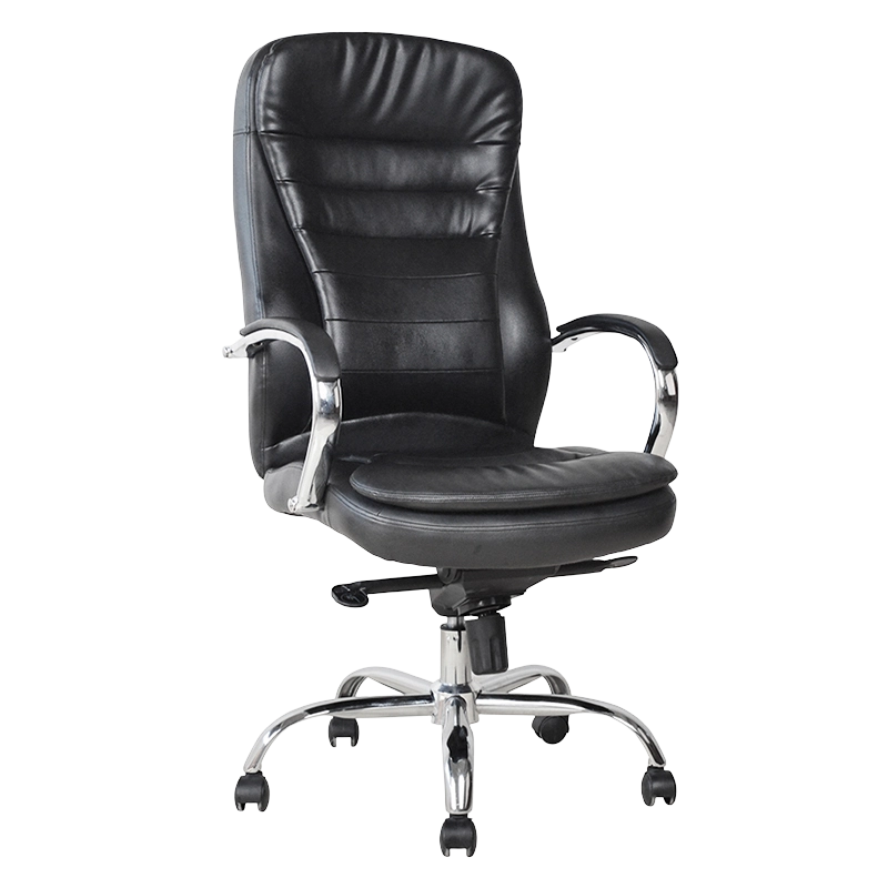 Silla de oficina ergonómica de gerente con reposabrazos con almohadilla cromada (M-6117)
