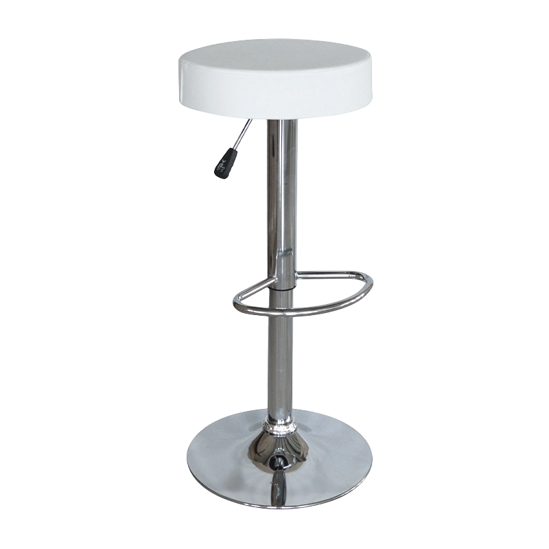 Taburete de bar giratorio con asiento redondo de PU blanco (GY-1000)